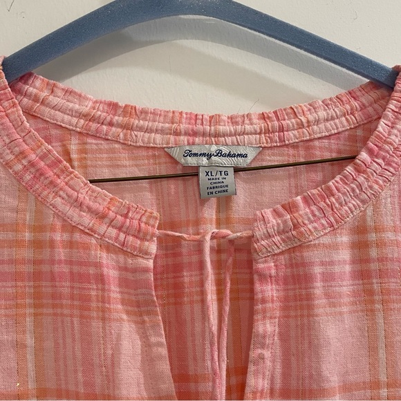 Tommy Bahama Pink and White Blouse - Picture 2 of 4
